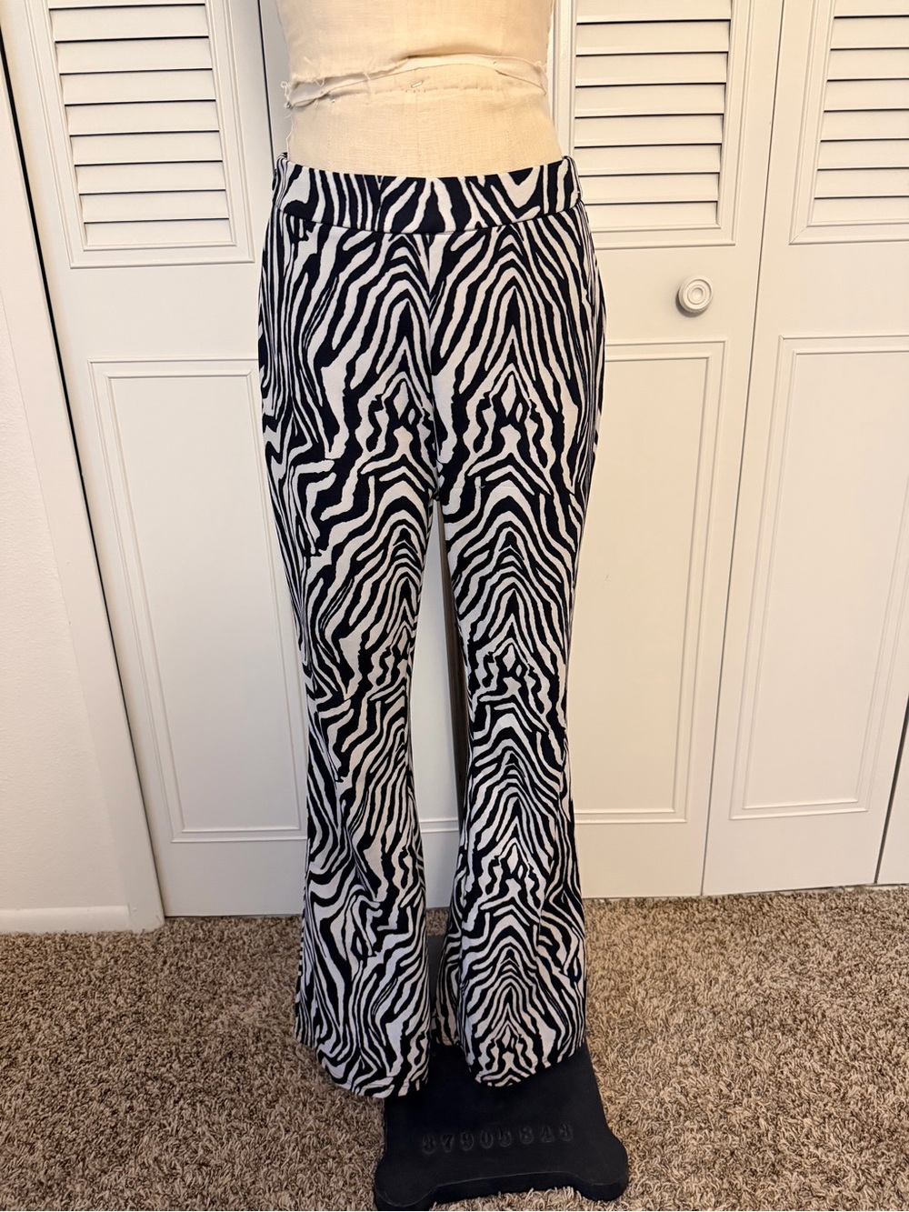 Zebra Print Boot Cut Pants